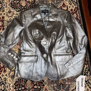 Chadwicks Metallic Leather Blazer